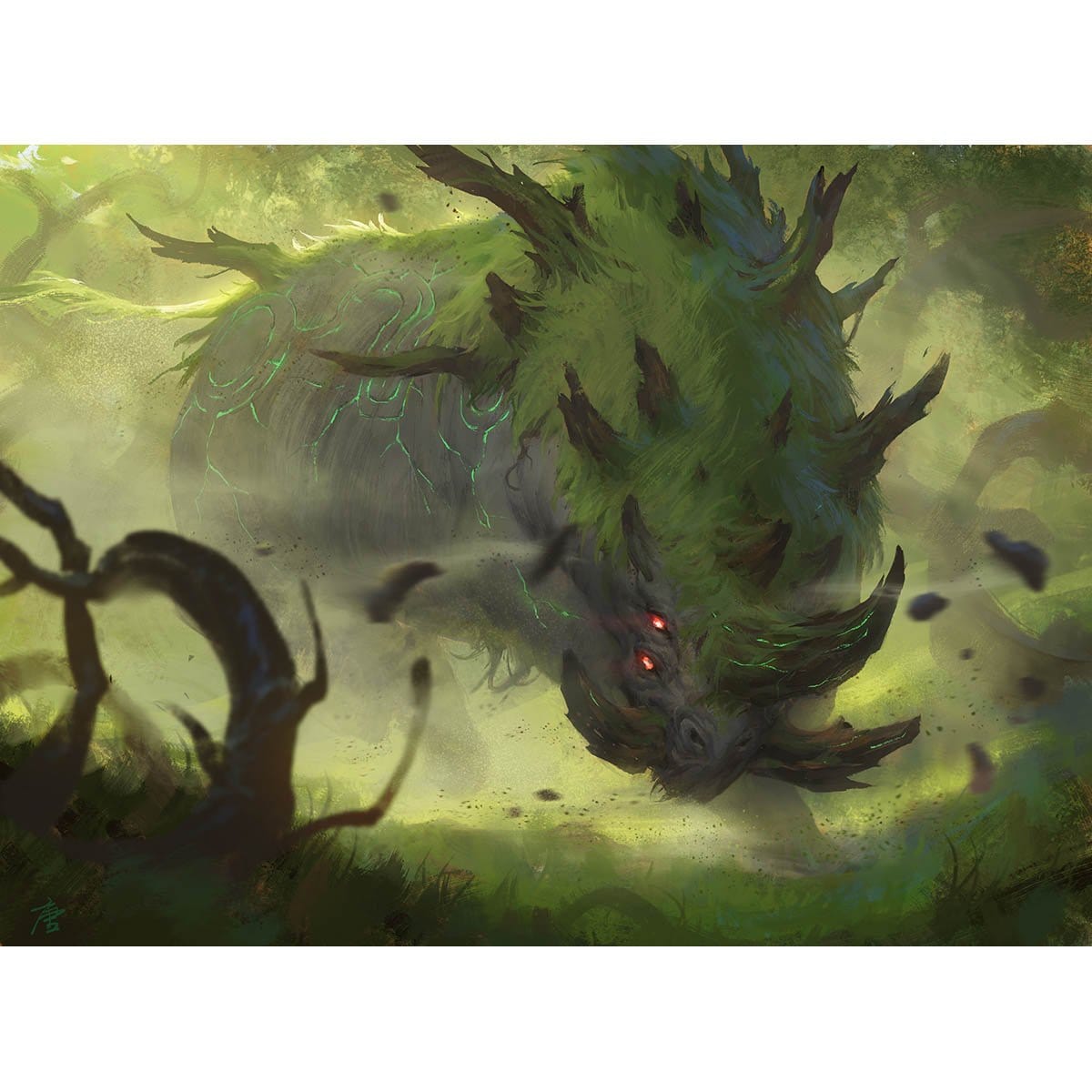Gnarlback Rhino Print - Print - Original Magic Art - Accessories for Magic the Gathering and other card games