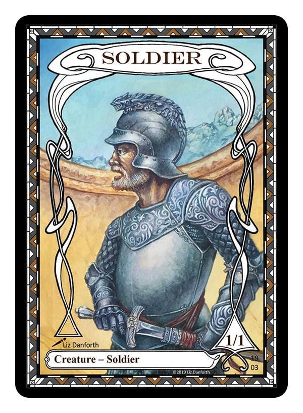 Soldier Token (1/1) by Liz Danforth - Token - Original Magic Art - Accessories for Magic the Gathering and other card games