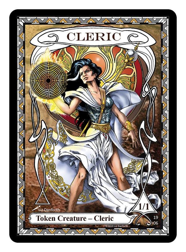 Cleric Token (1/1) by Liz Danforth - Token - Original Magic Art - Accessories for Magic the Gathering and other card games