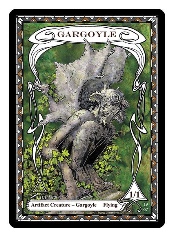 Gargoyle Token (1/1 - Flying) by Liz Danforth - Token - Original Magic Art - Accessories for Magic the Gathering and other card games