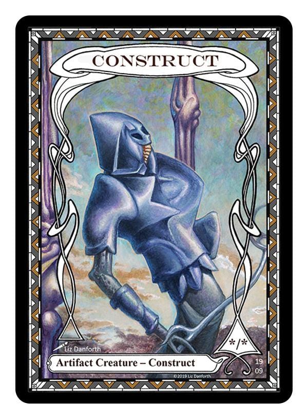 Construct Token (*/*) by Liz Danforth - Token - Original Magic Art - Accessories for Magic the Gathering and other card games