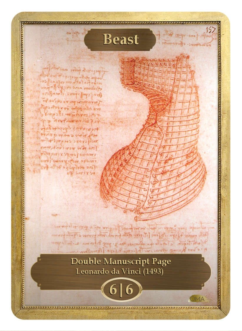Beast Token (6/6) by Leonardo da Vinci - Original Magic Art Beast Token (6/6) by Leonardo da Vinci - Original Magic Art