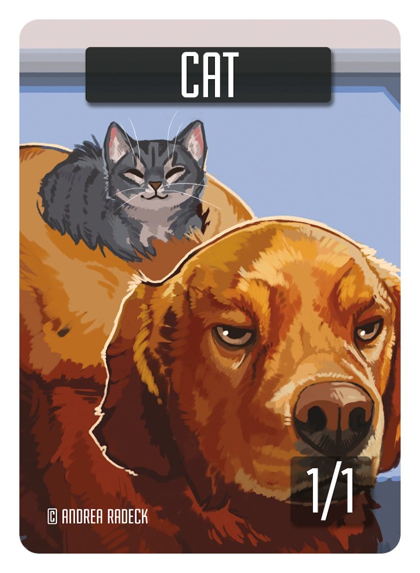 Token Rapper Cat Cat Token (1/1) by Andrea Radeck - Original Magic Art