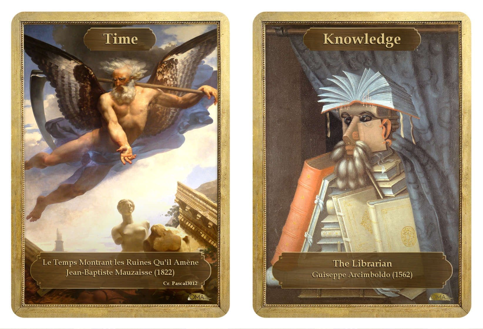 Time / Knowledge Double Sided Token - Token - Original Magic Art - Accessories for Magic the Gathering and other card games