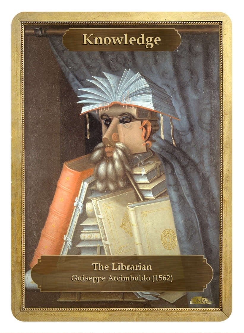 Time / Knowledge Double Sided Token - Token - Original Magic Art - Accessories for Magic the Gathering and other card games