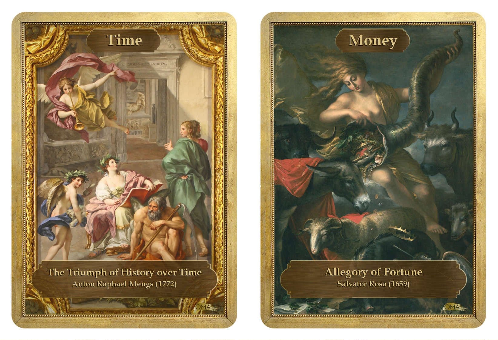 Time / Money Double Sided Token - Token - Original Magic Art - Accessories for Magic the Gathering and other card games