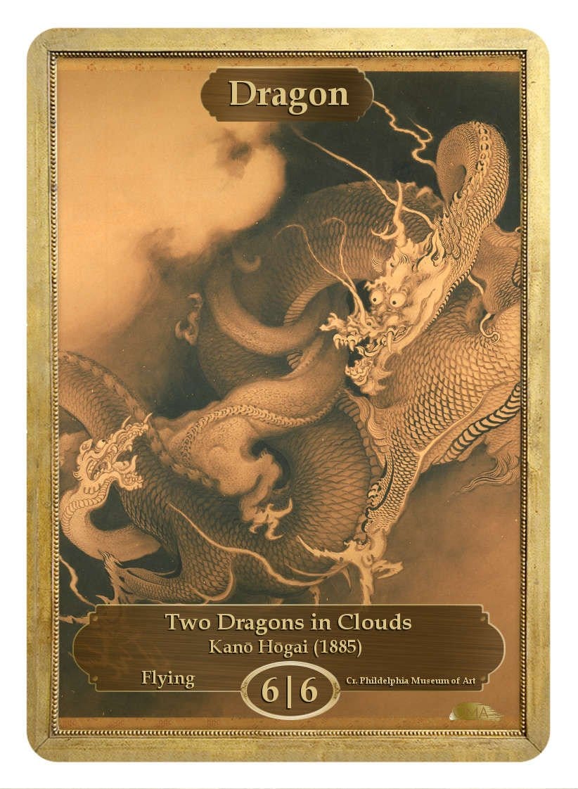 Dragon Token (6/6) by Kanō Hōgai - Token - Original Magic Art - Accessories for Magic the Gathering and other card games