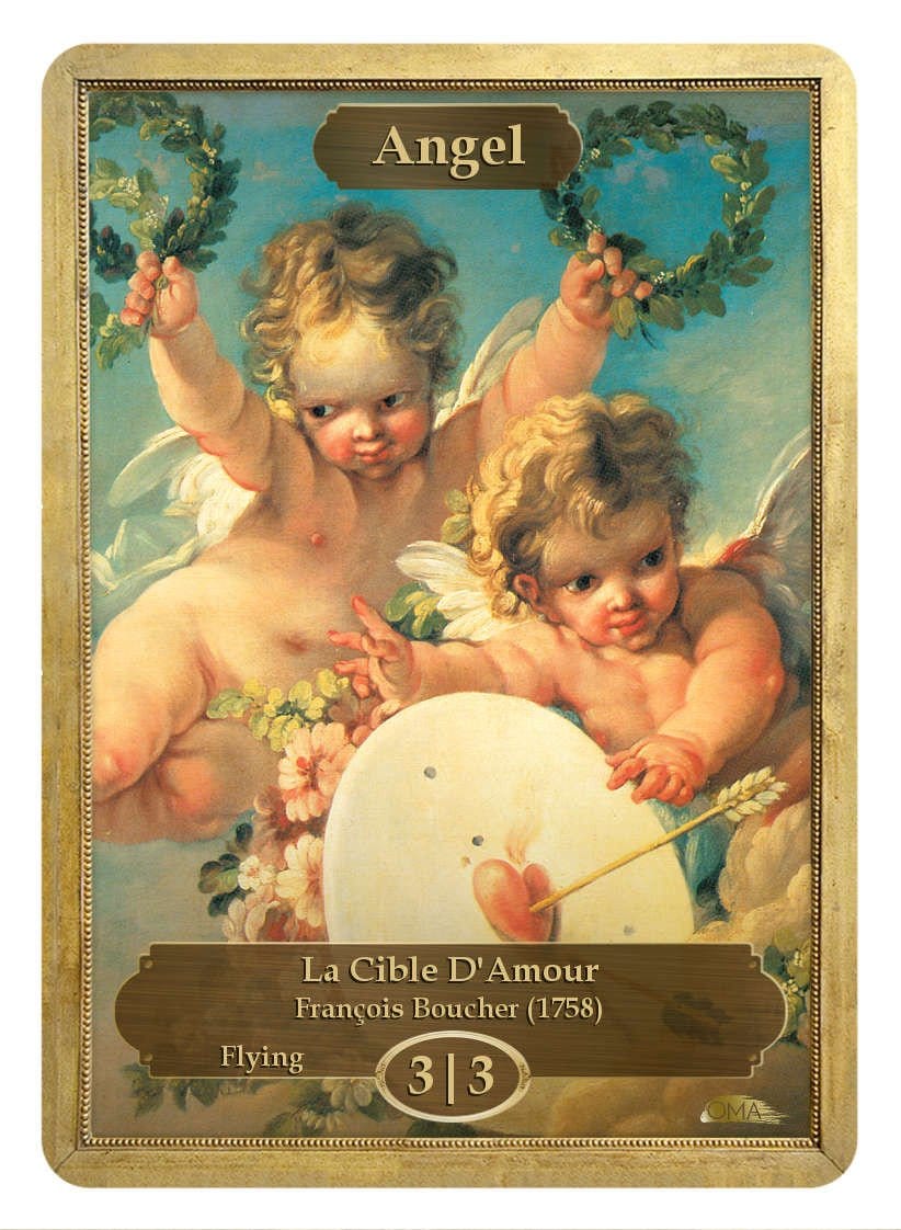 Angel Token (3/3) by François Boucher - Token - Original Magic Art - Accessories for Magic the Gathering and other card games