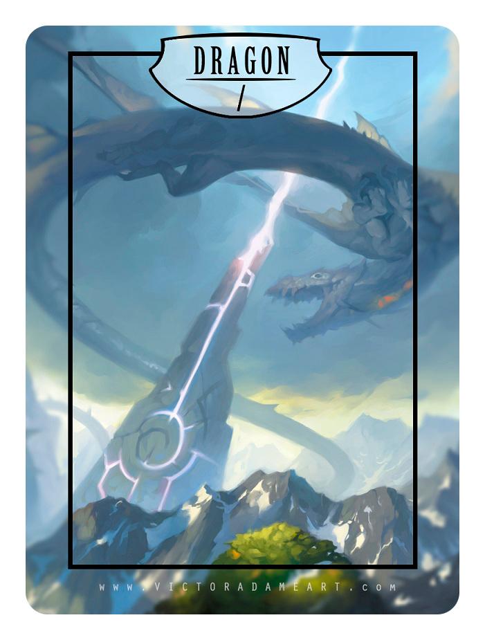 Dragon Token by Victor Adame Minguez - Token - Original Magic Art - Accessories for Magic the Gathering and other card games