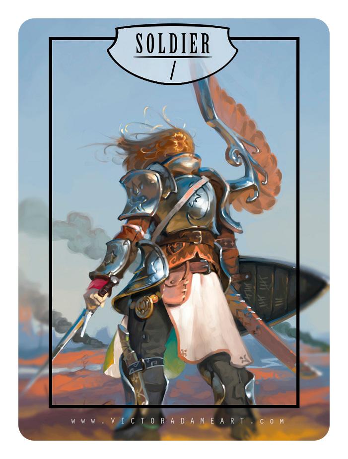 Soldier Token by Victor Adame Minguez - Token - Original Magic Art - Accessories for Magic the Gathering and other card games