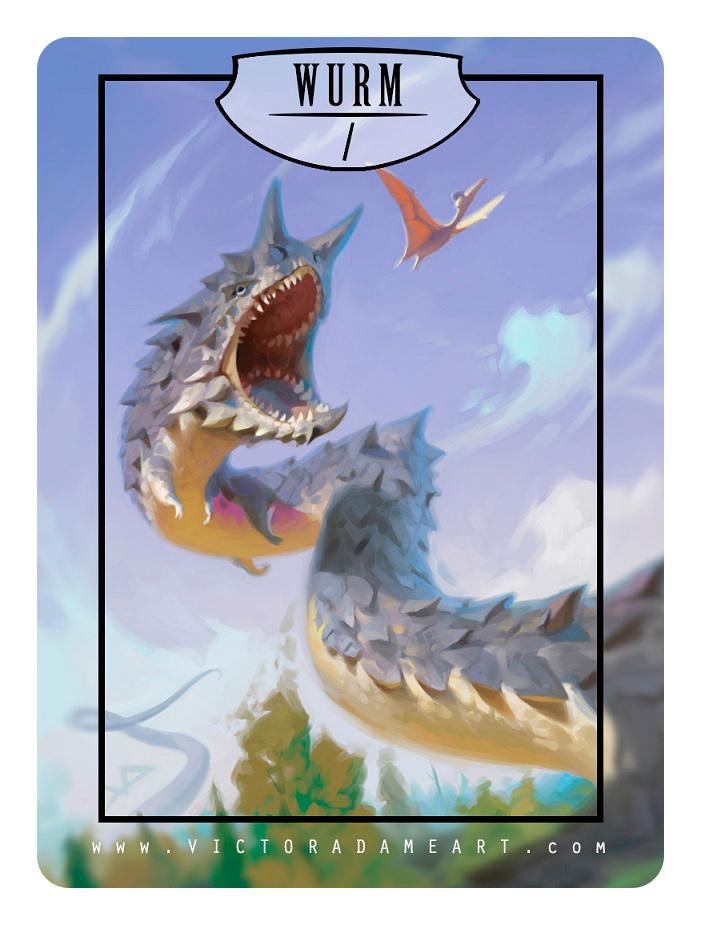 Wurm / Elf Token by Victor Adame Minguez - Token - Original Magic Art - Accessories for Magic the Gathering and other card games