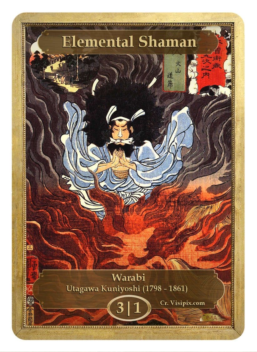 Elemental Shaman Token (3/1) by Utagawa Kuniyoshi - Token - Original Magic Art - Accessories for Magic the Gathering and other card games