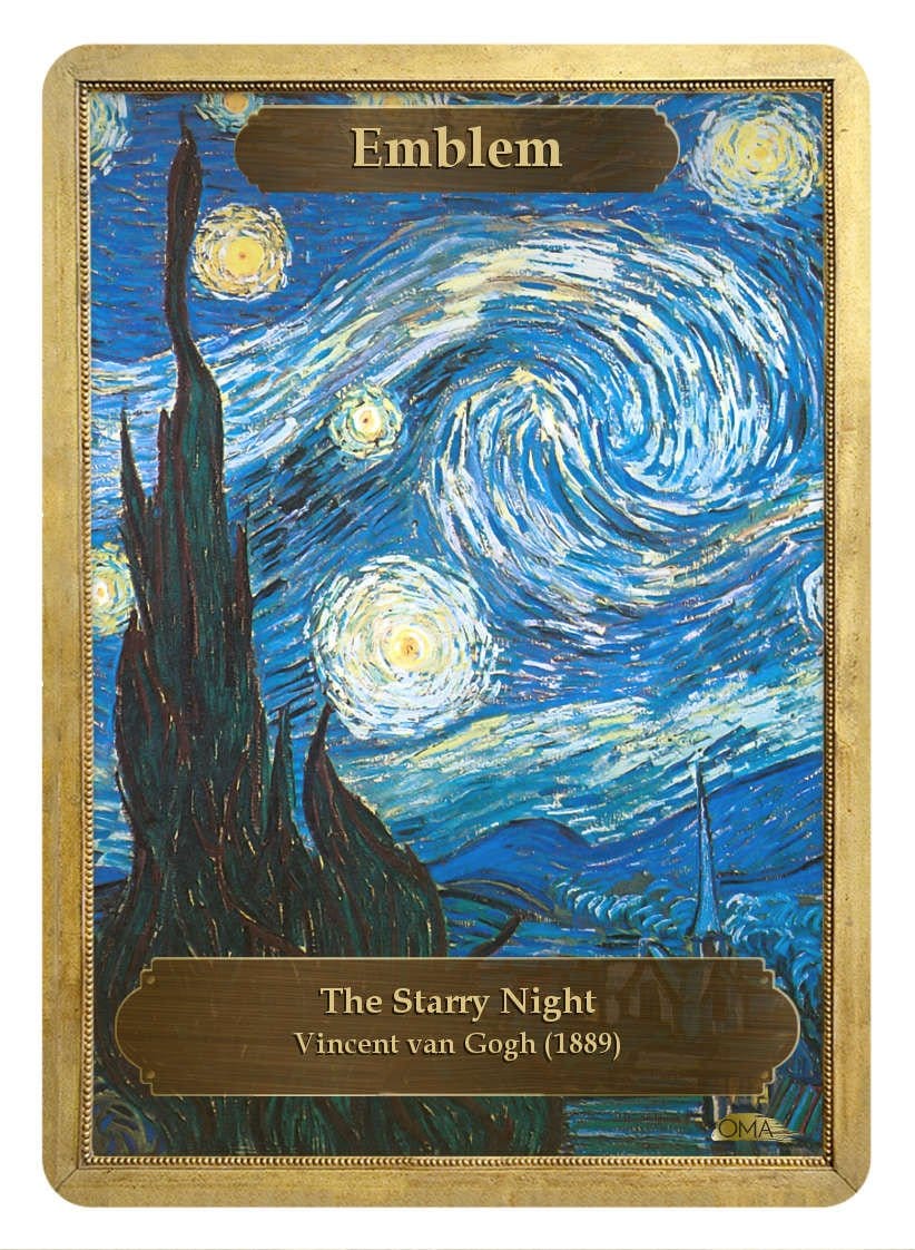 Emblem Token by Vincent van Gogh - Token - Original Magic Art - Accessories for Magic the Gathering and other card games
