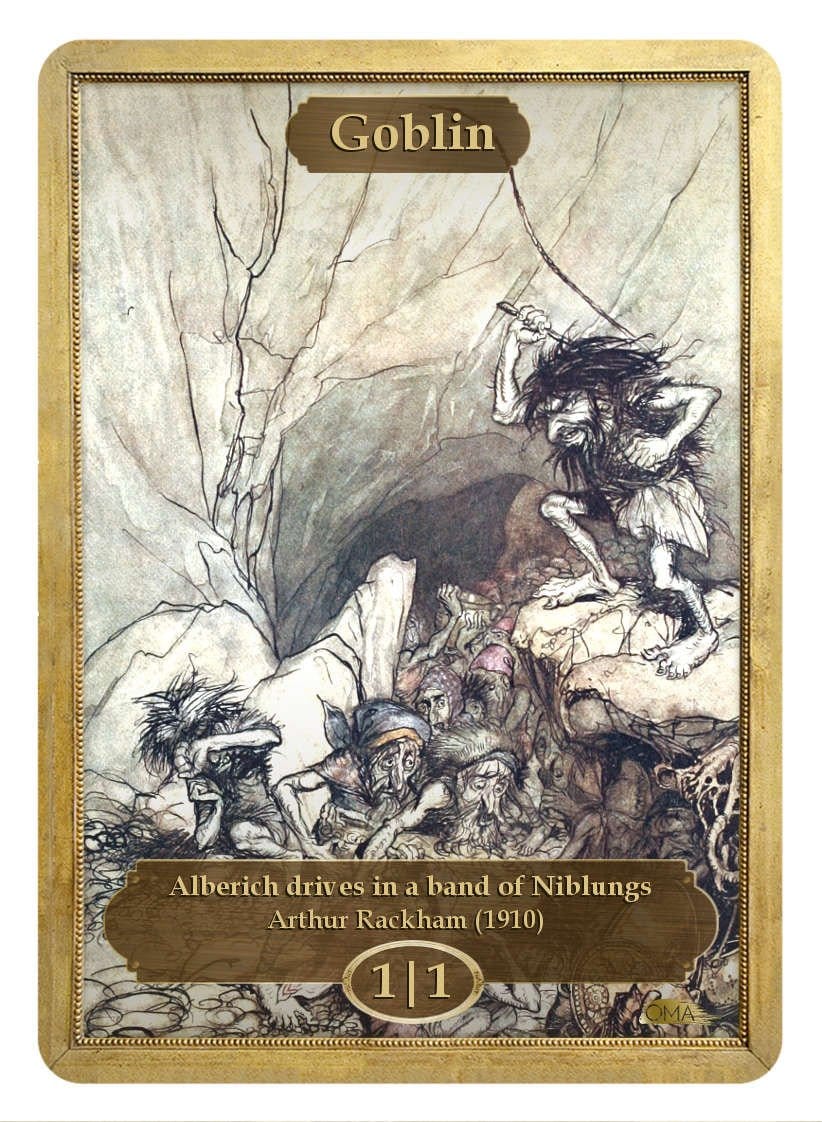 Goblin Token (1/1) by Arthur Rackham - Token - Original Magic Art - Accessories for Magic the Gathering and other card games