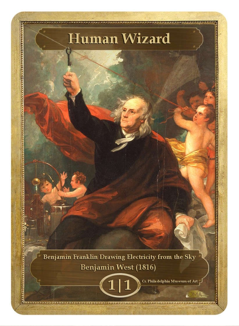 Human Wizard Token (1/1) by Benjamin West - Token - Original Magic Art - Accessories for Magic the Gathering and other card games