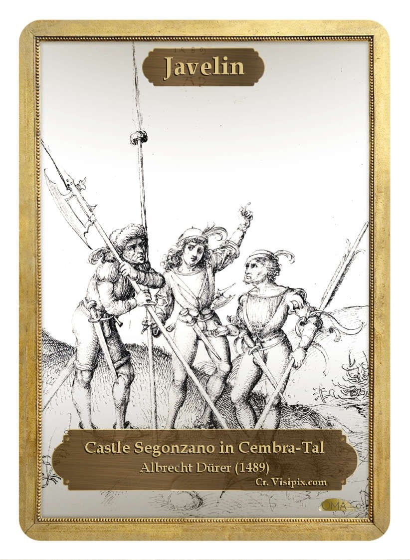 Javelin Counter by Albrecht Dürer - Token - Original Magic Art - Accessories for Magic the Gathering and other card games
