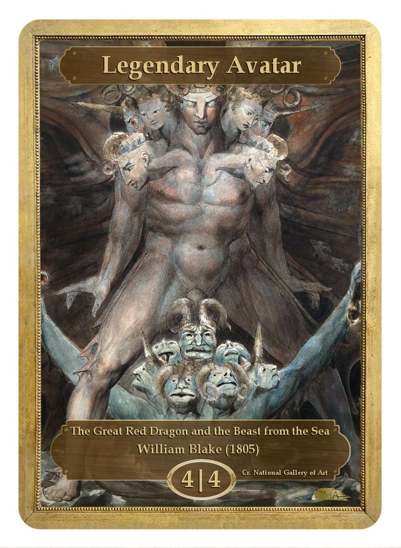 Legendary Avatar Token (4/4) by William Blake - Token - Original Magic Art - Accessories for Magic the Gathering and other card games