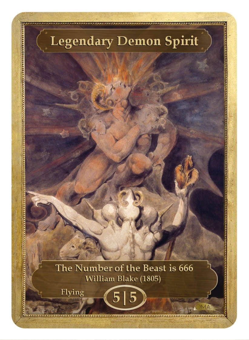 demon mtg cards Legendary Demon Spirit Token (5/5) by William Blake