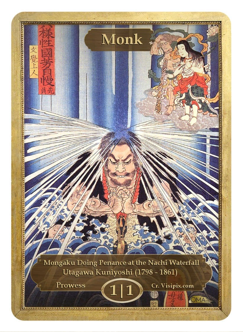 Monk Token (1/1) by Utagawa Kuniyoshi - Token - Original Magic Art - Accessories for Magic the Gathering and other card games