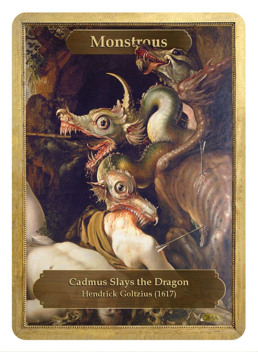 Monstrous Token by Hendrick Goltzius - Token - Original Magic Art - Accessories for Magic the Gathering and other card games