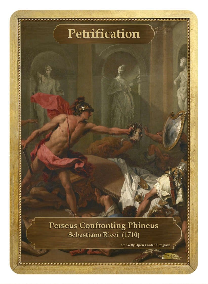 Petrification Counter by Sebastiano Ricci - Token - Original Magic Art - Accessories for Magic the Gathering and other card games