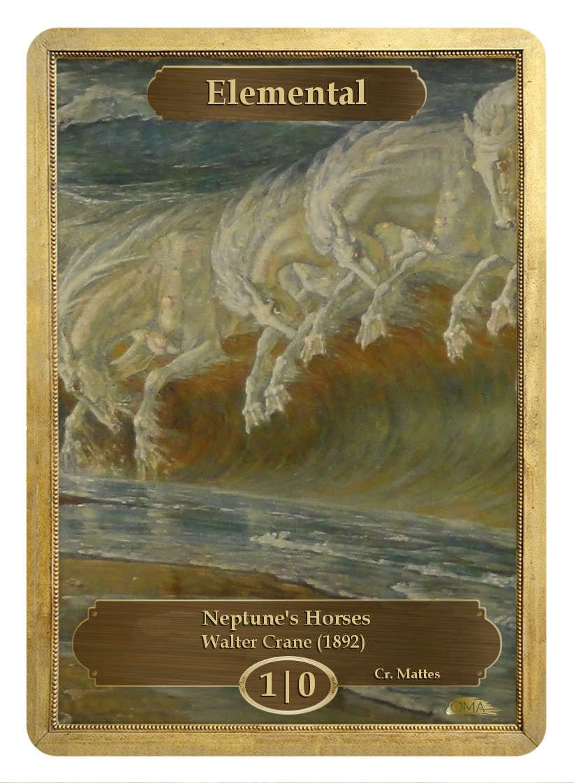 Elemental Token (1/0) by Walter Crane - Token - Original Magic Art - Accessories for Magic the Gathering and other card games