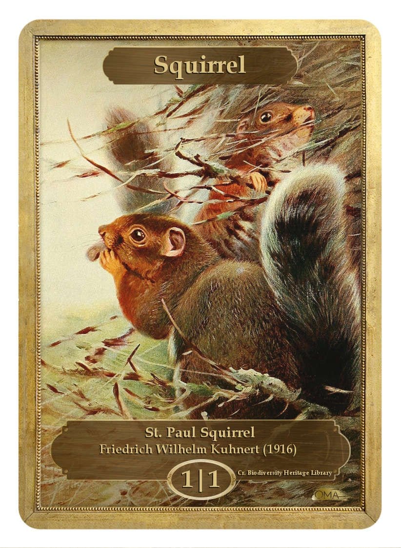 Squirrel Token (1/1) by Friedrich Wilhelm Kuhnert - Token - Original Magic Art - Accessories for Magic the Gathering and other card games