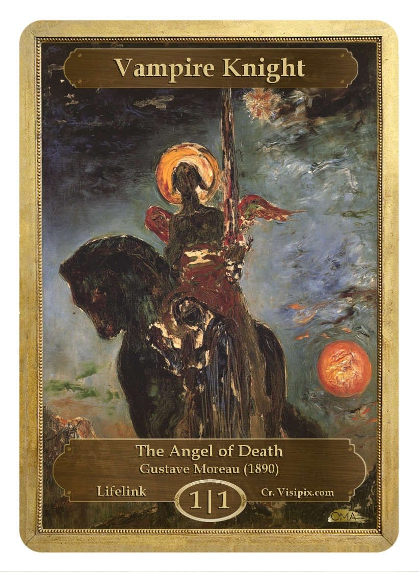 Vampire Knight Token (1/1 - Lifelink) by Gustave Moreau - Token - Original Magic Art - Accessories for Magic the Gathering and other card games