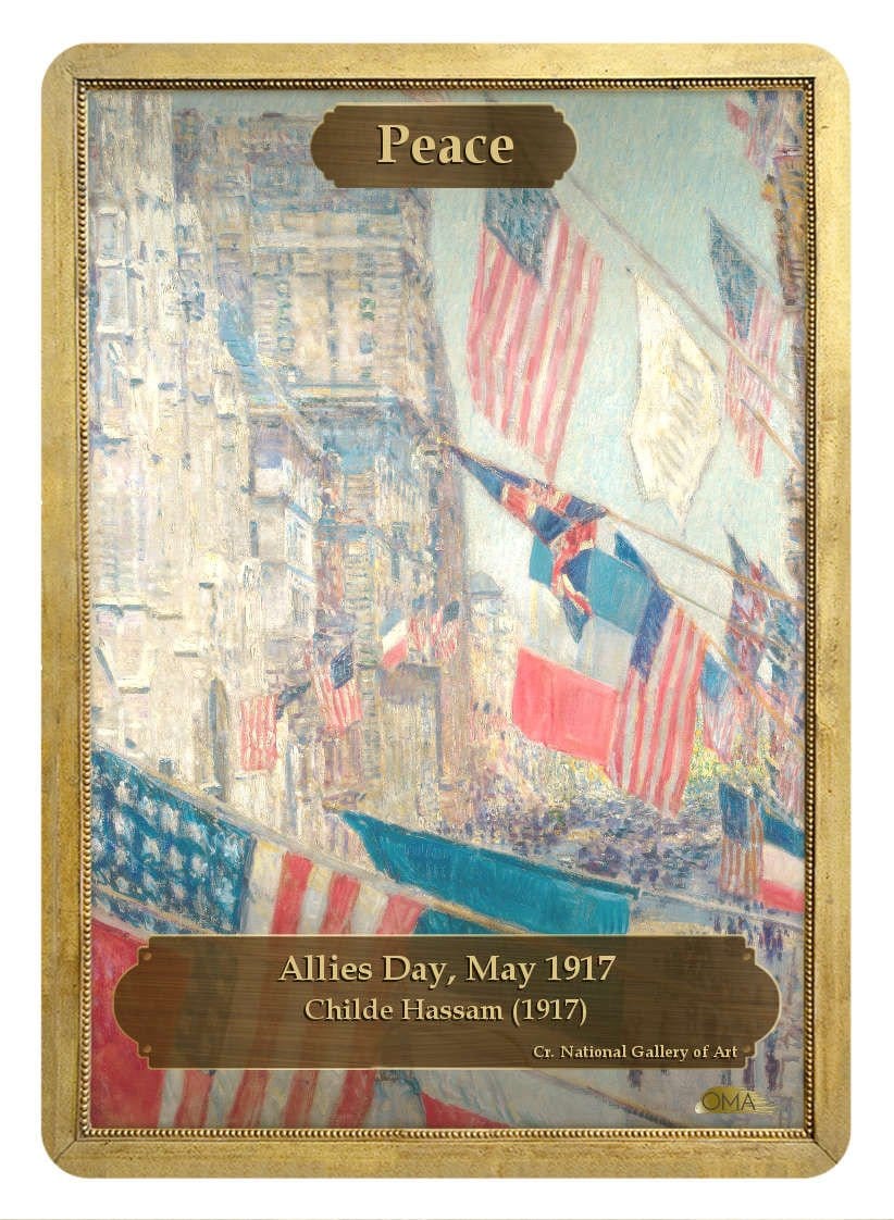 War / Peace Double Sided Token - Token - Original Magic Art - Accessories for Magic the Gathering and other card games