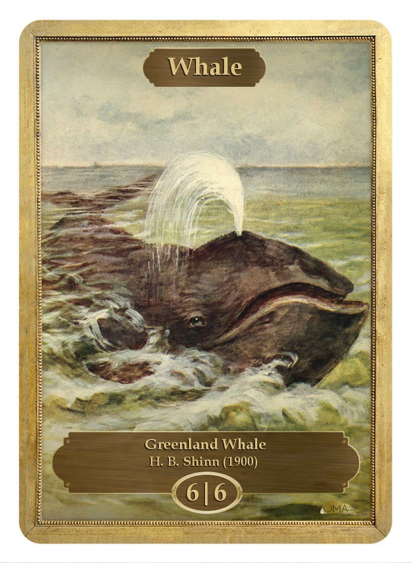Whale Token (6/6) by H. B. Shinn - Token - Original Magic Art - Accessories for Magic the Gathering and other card games