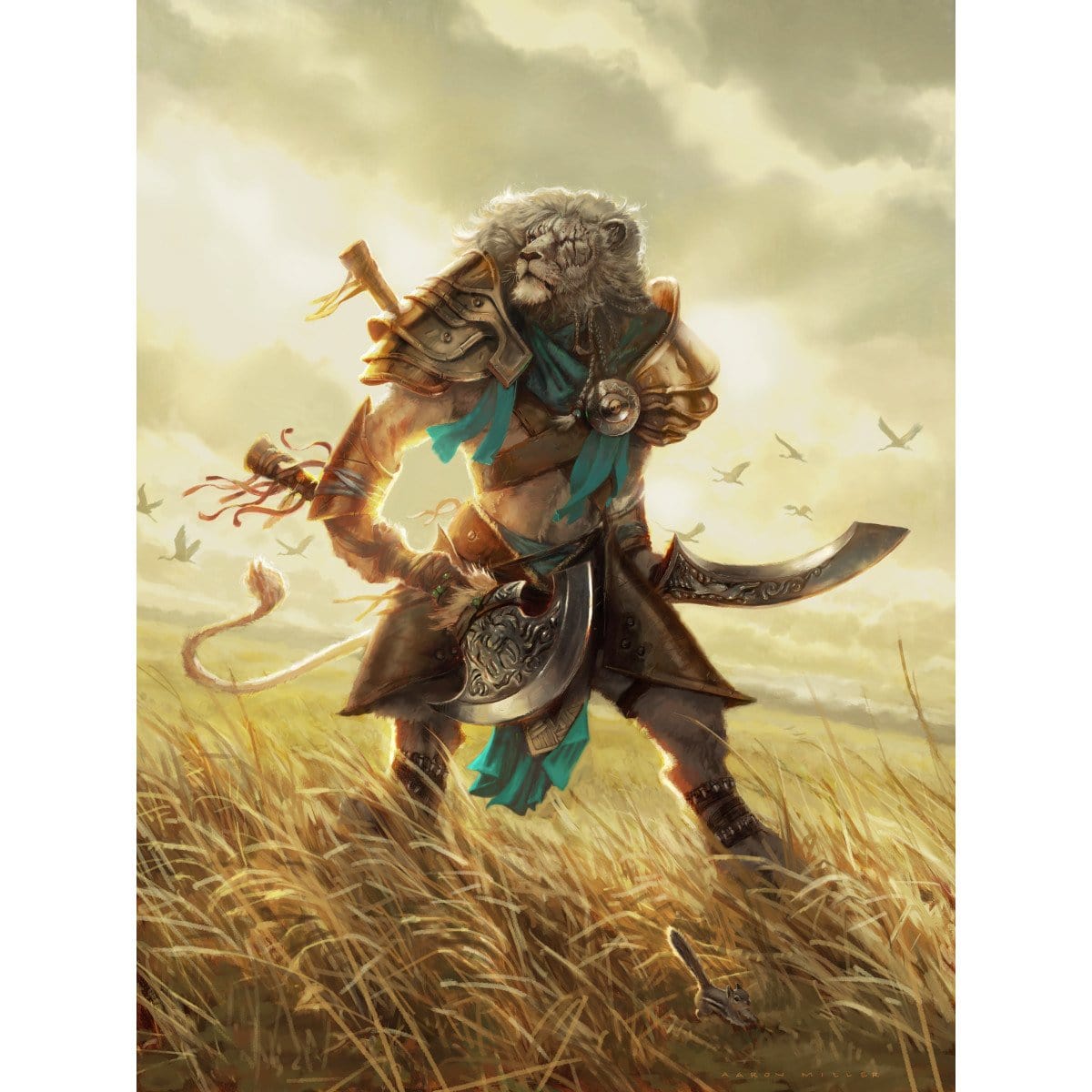 Ajani, Mentor of Heroes Print - Original Magic Art Ajani, Mentor of Heroes Print - Original Magic Art