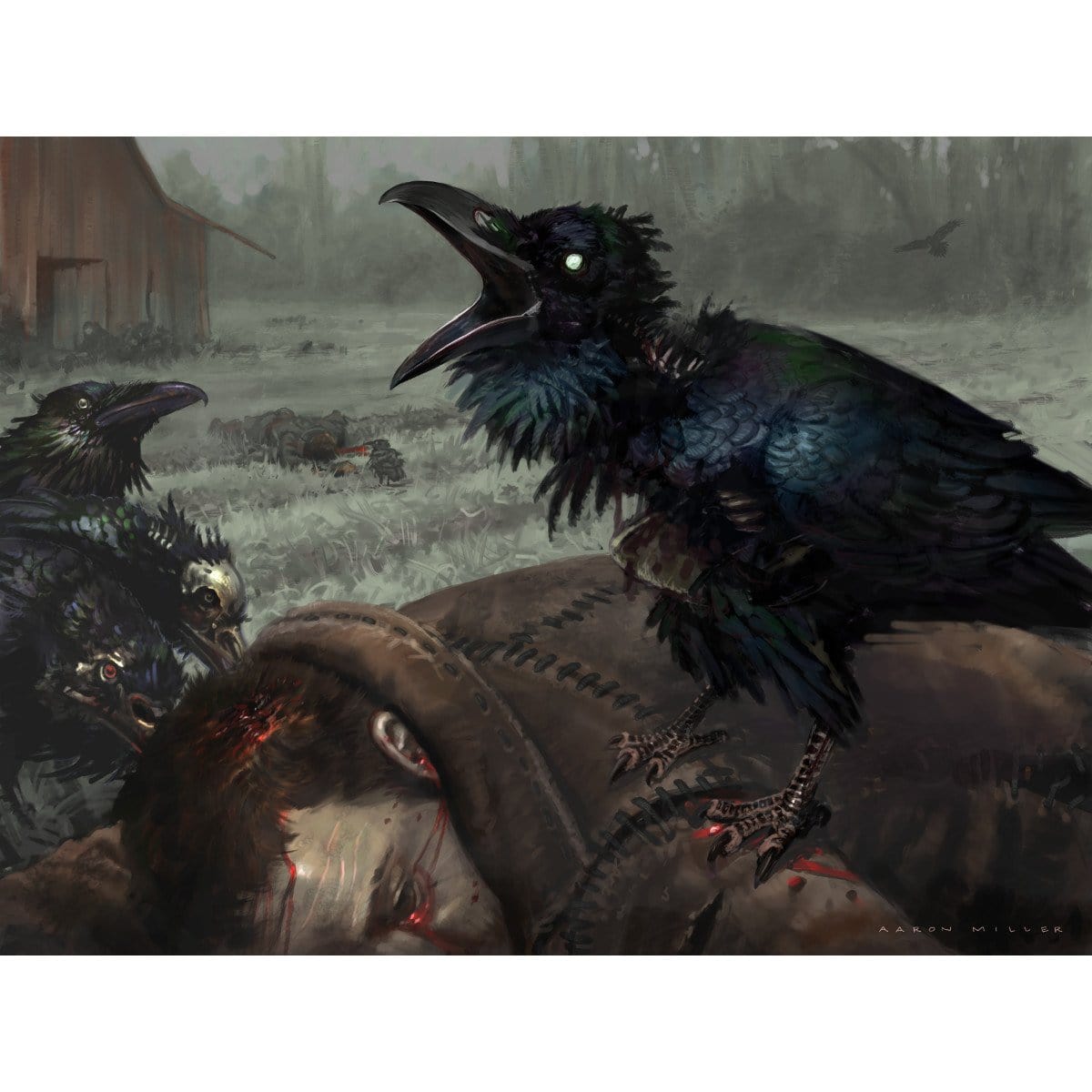 Carrion Crow Print - Print - Original Magic Art - Accessories for Magic the Gathering and other card games