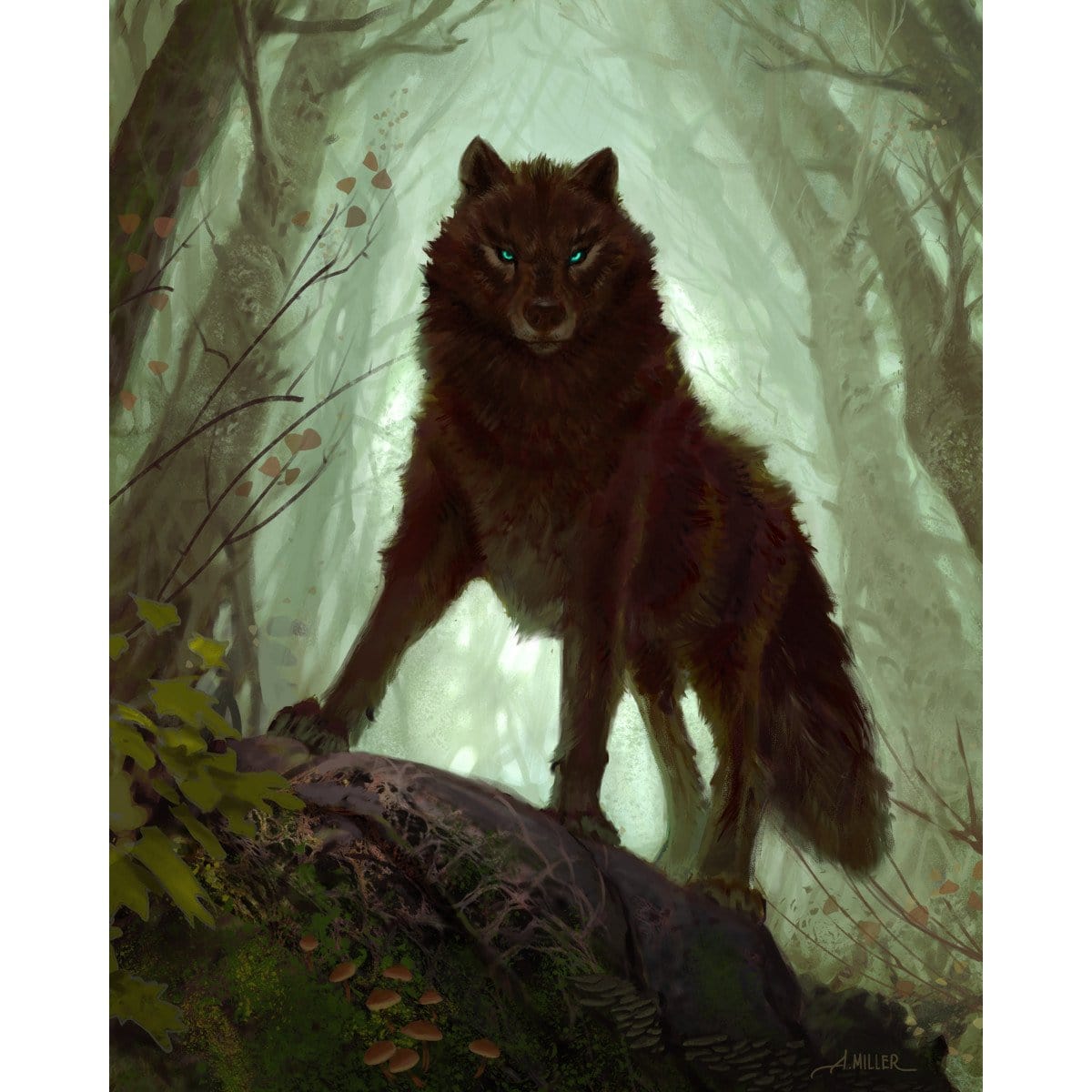 Wolf Token Print - Original Magic Art Wolf Token Print - Original Magic Art
