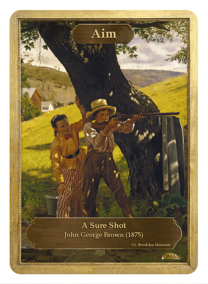 Aim Counter by John George Brown - Token - Original Magic Art - Accessories for Magic the Gathering and other card games