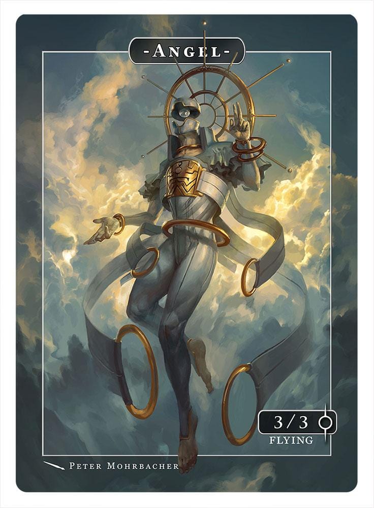 Angel Token (3-3 - Flying) by Peter Mohrbacher - Original Magic Art Angel Token (3-3 - Flying) by Peter Mohrbacher - Original Magic Art