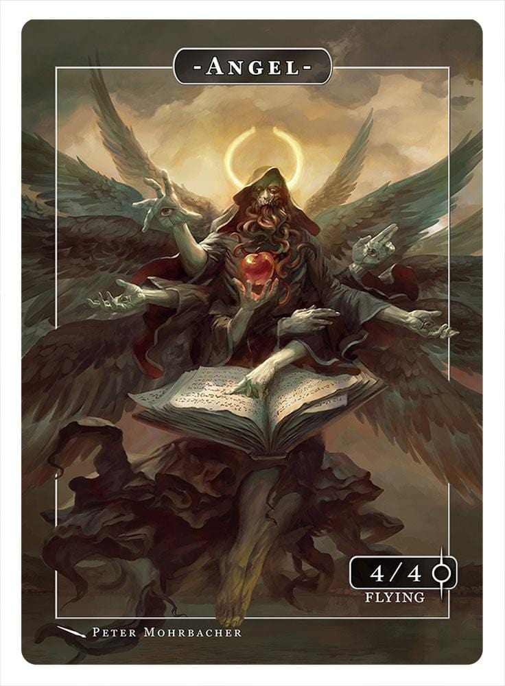Angel Token (4-4 - Flying) by Peter Mohrbacher - Original Magic Art Angel Token (4-4 - Flying) by Peter Mohrbacher - Original Magic Art