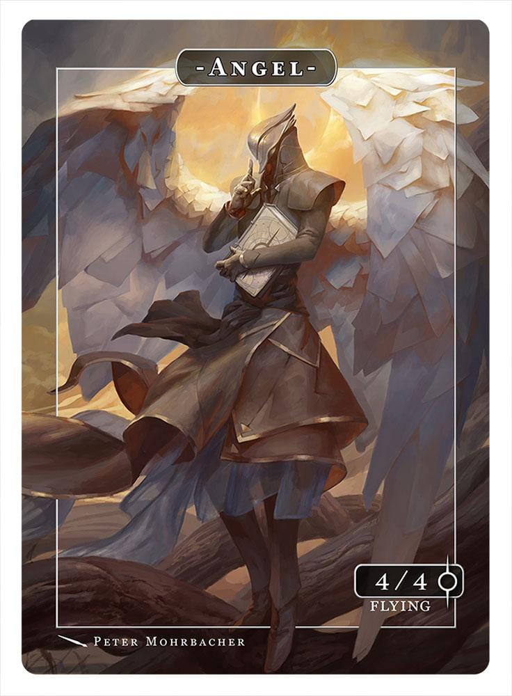 Angel Token (4-4 - Flying) by Peter Mohrbacher - Original Magic Art Angel Token (4-4 - Flying) by Peter Mohrbacher - Original Magic Art