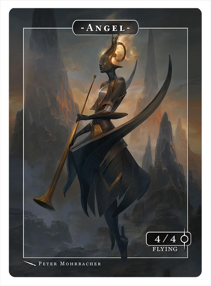 Angel Token (4-4 - Flying) by Peter Mohrbacher - Original Magic Art Angel Token (4-4 - Flying) by Peter Mohrbacher - Original Magic Art