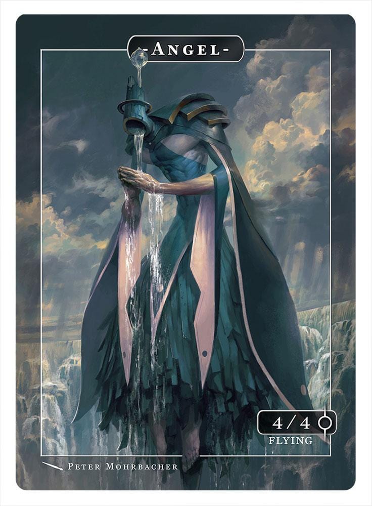 Angel Token (4-4 - Flying) by Peter Mohrbacher - Original Magic Art Angel Token (4-4 - Flying) by Peter Mohrbacher - Original Magic Art