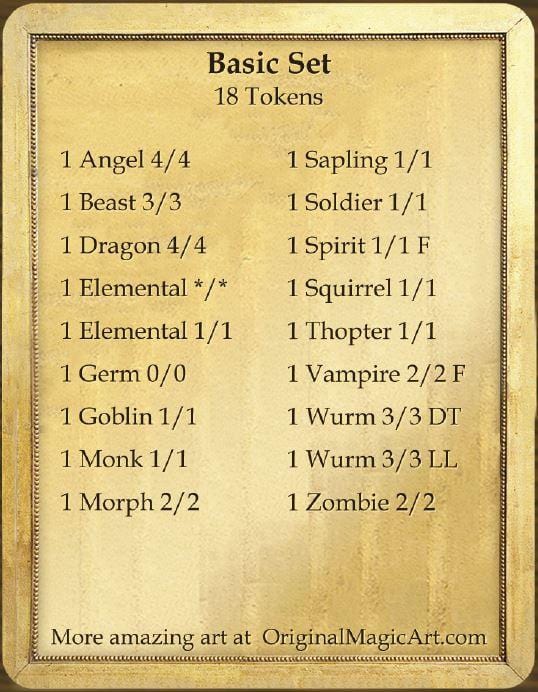 Basic Set - Token Set - Original Magic Art - Accessories for Magic the Gathering and other card games