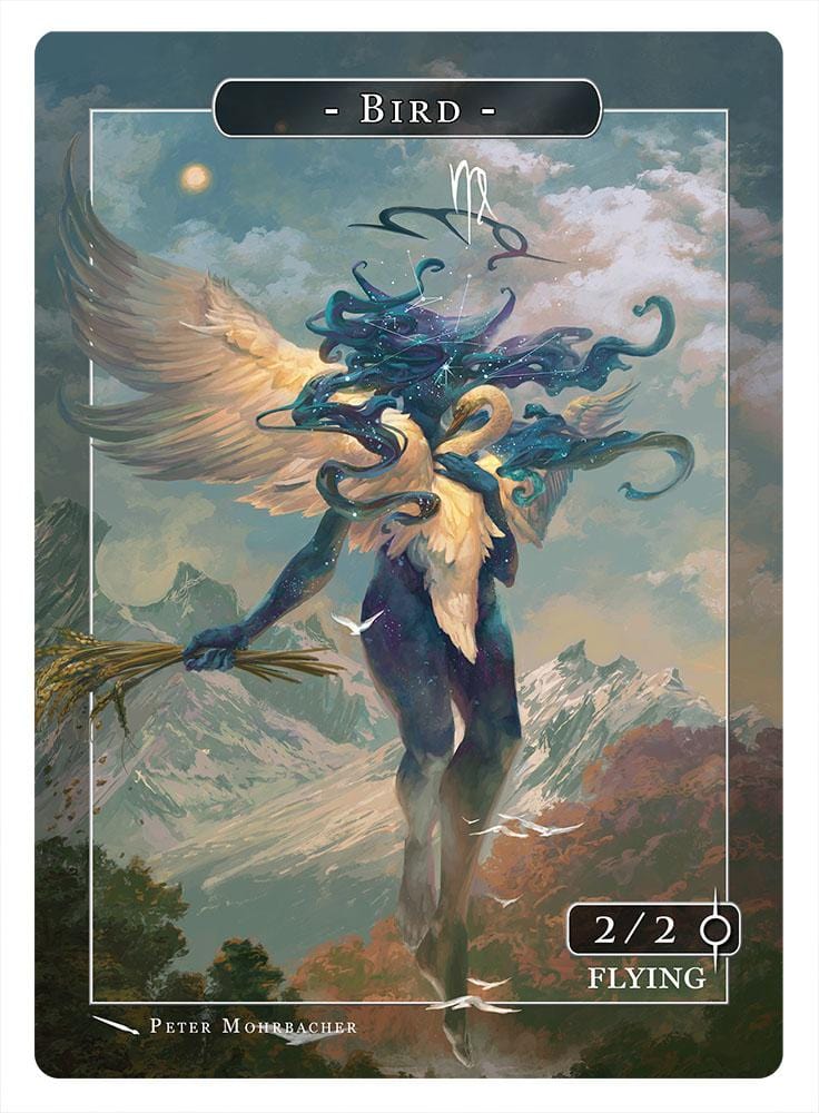 Bird Token (2-2 - Flying) by Peter Mohrbacher - Original Magic Art Bird Token (2-2 - Flying) by Peter Mohrbacher - Original Magic Art