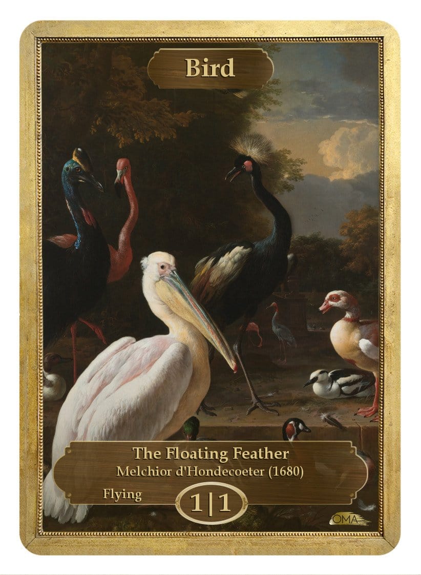 Bird Token (1/1) by Melchior d'Hondecoeter - Token - Original Magic Art - Accessories for Magic the Gathering and other card games