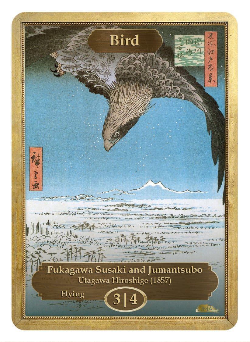 Bird Token (3/4) by Utagawa Hiroshige - Token - Original Magic Art - Accessories for Magic the Gathering and other card games