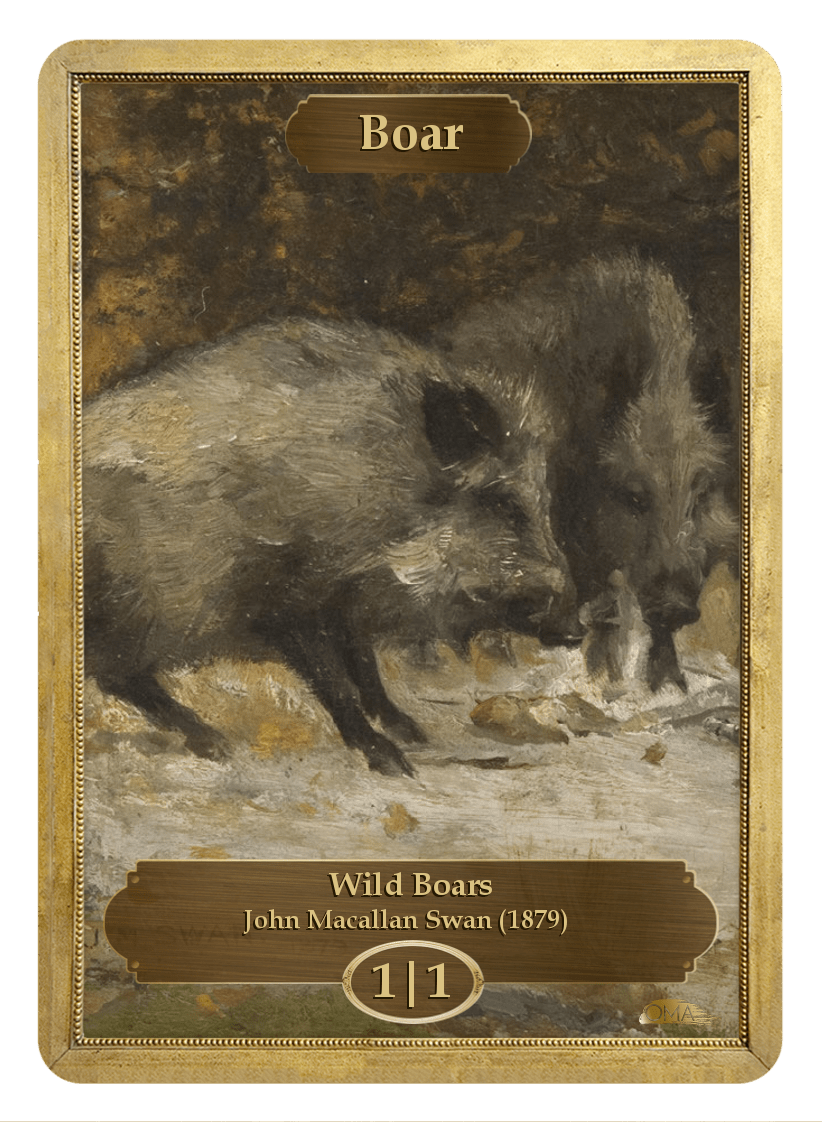 Boar Token (1/1) by John Macallan Swan - Token - Original Magic Art - Accessories for Magic the Gathering and other card games