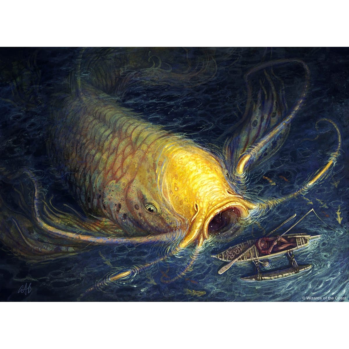 Magic Carp Draw Ancient Carp Print - Original Magic Art