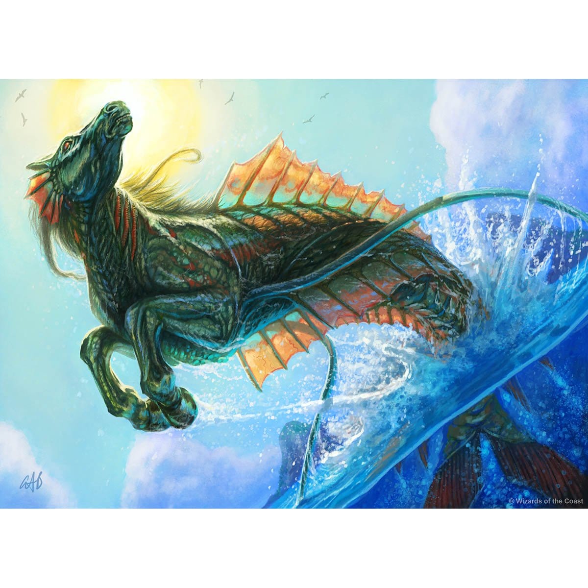 Breeching Hippocamp Print - Print - Original Magic Art - Accessories for Magic the Gathering and other card games