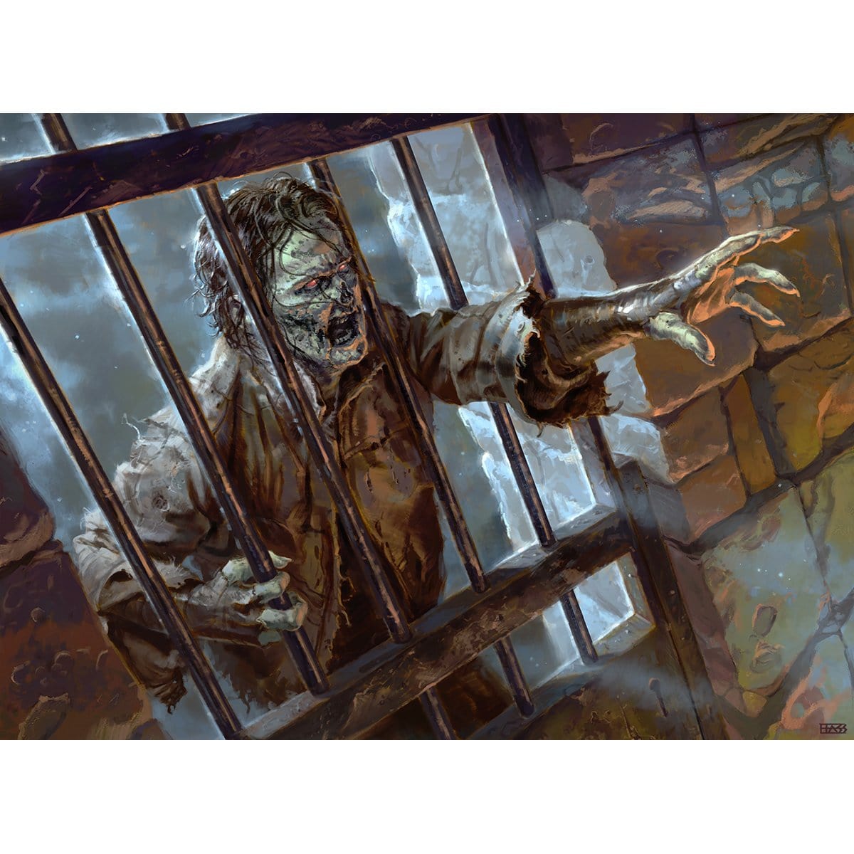 Caged Zombie Print