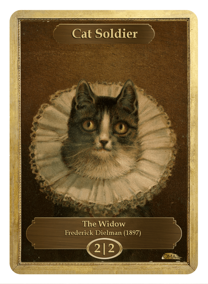 Cat Soldier Token (2/2) by Frederick Dielman - Token - Original Magic Art - Accessories for Magic the Gathering and other card games