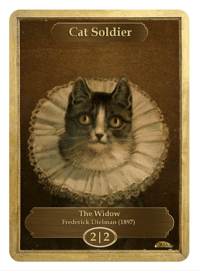 vintage cat cards mtg Cat Soldier Token (2/2) by Frederick Dielman