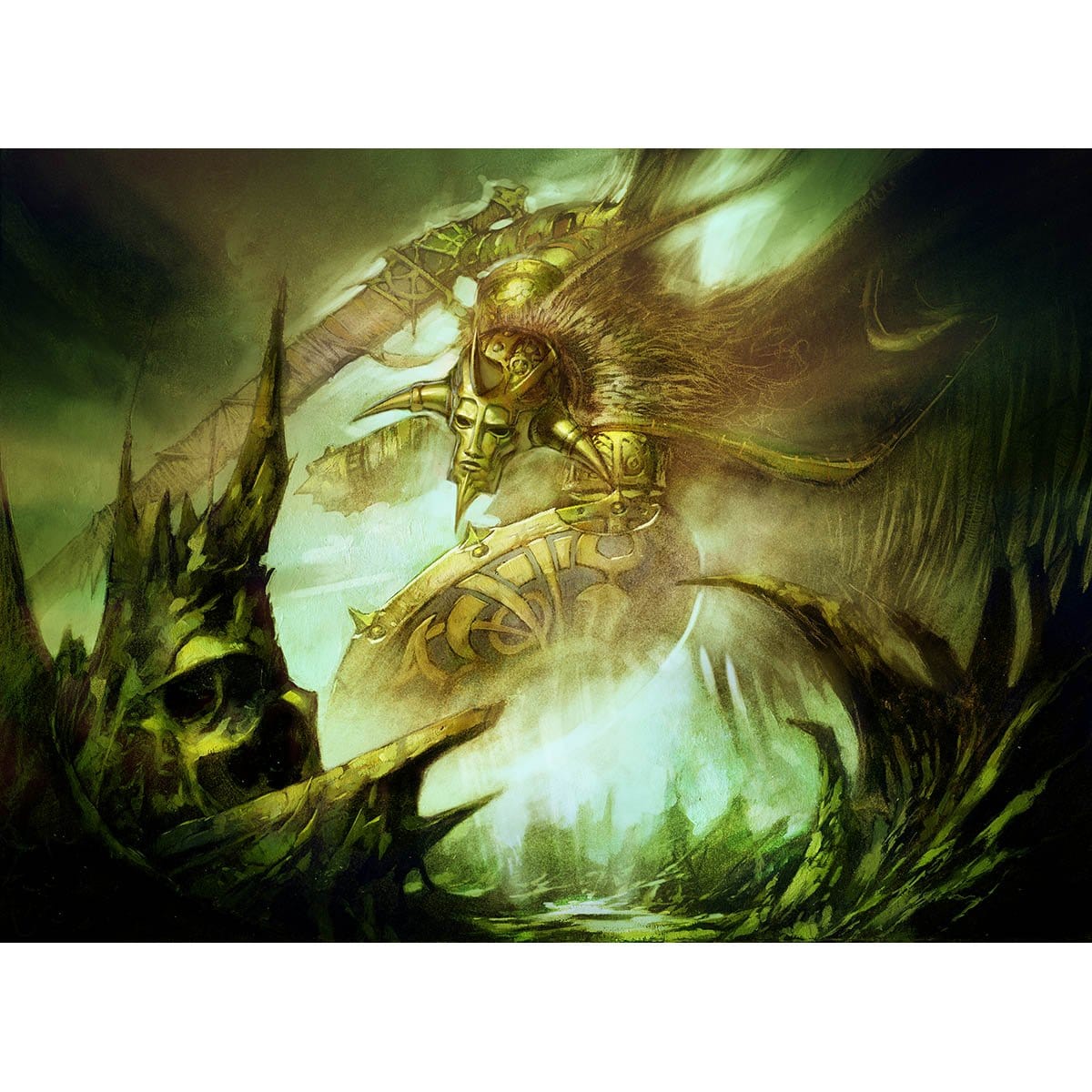 Celestial Crusader Print - Print - Original Magic Art - Accessories for Magic the Gathering and other card games